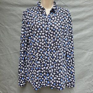 Brooks Brothers 100% Supima Cotton Floral Long Sleeve Collared Shirt Womens Sz M